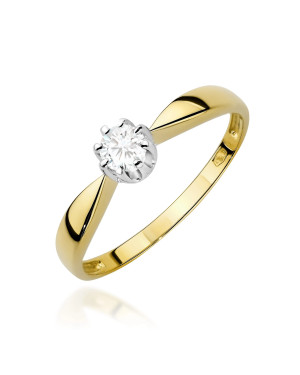 Gold ring with 0.30ct diamond certificate
