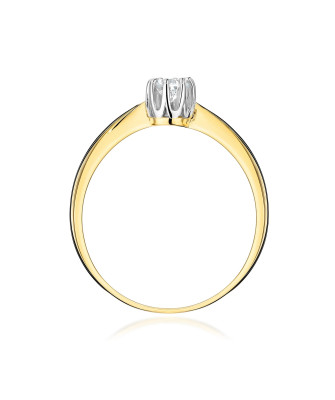 Gold ring with 0.30ct diamond certificate