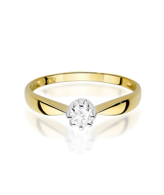 Gold ring with 0.30ct diamond certificate
