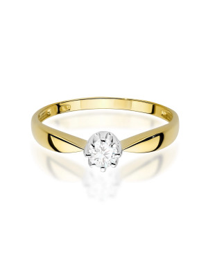 Gold ring with 0.30ct diamond certificate