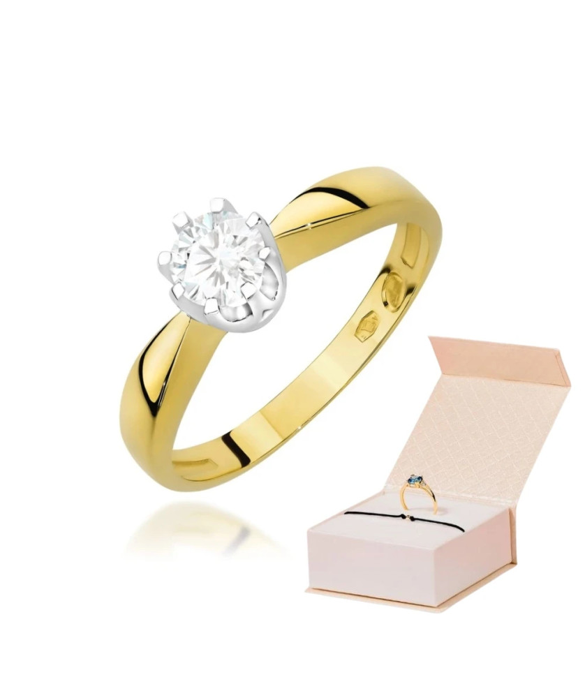 Gold ring with 0.30ct diamond certificate