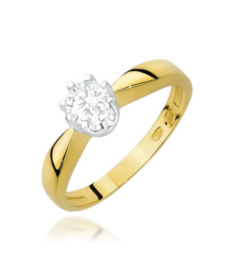 Gold ring with 0.30ct diamond certificate