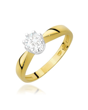 Gold ring with 0.30ct diamond certificate