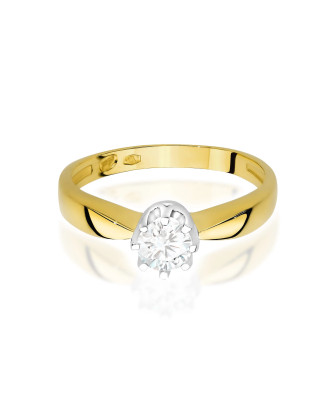 Gold ring with 0.30ct diamond certificate