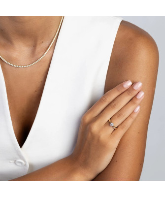 Gold ring with 0.30ct diamond certificate