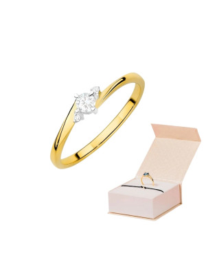 Gold ring with 0.30ct diamond certificate