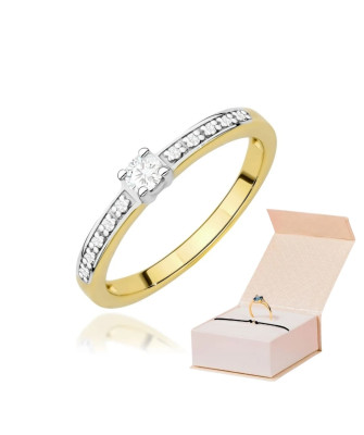 Gold ring with 0.30ct diamond certificate
