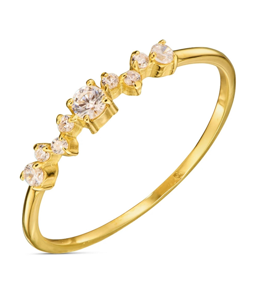 Thin ring with cubic zirconia 8k