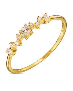 Thin ring with cubic zirconia 8k