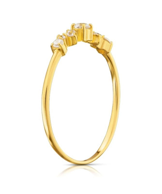 Thin ring with cubic zirconia 8k