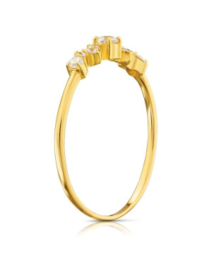 Thin ring with cubic zirconia 8k