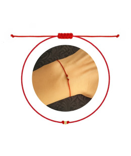 Gold string bracelet for the hand Circle with a star