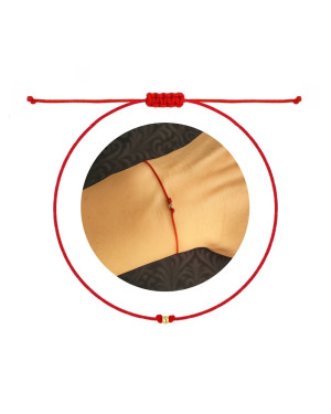 Gold string bracelet for the hand Circle with a star
