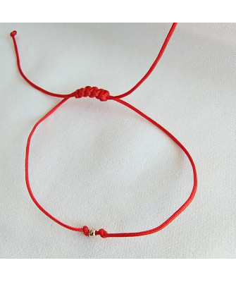 Gold string bracelet for the hand Circle with a star