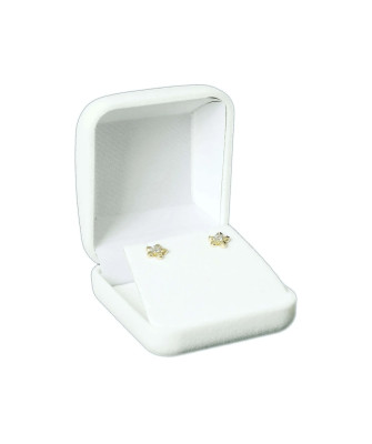 Delicate green flower 8k gold earrings