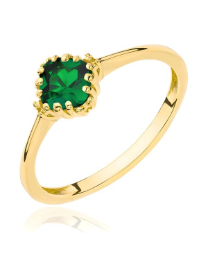 Emerald stone gold ring