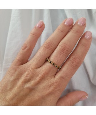 Delicate ring black stones 8k gold