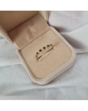 Delicate ring black stones 8k gold