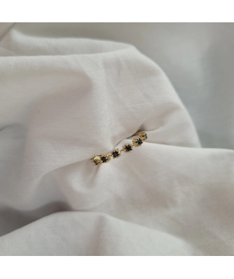 Delicate ring black stones 8k gold