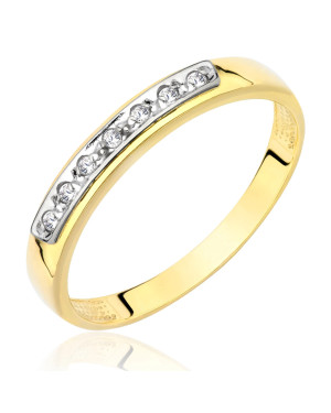 Ring band with white cubic zirconia 8k gold
