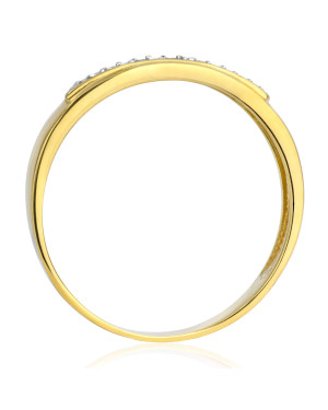 Ring band with white cubic zirconia 8k gold