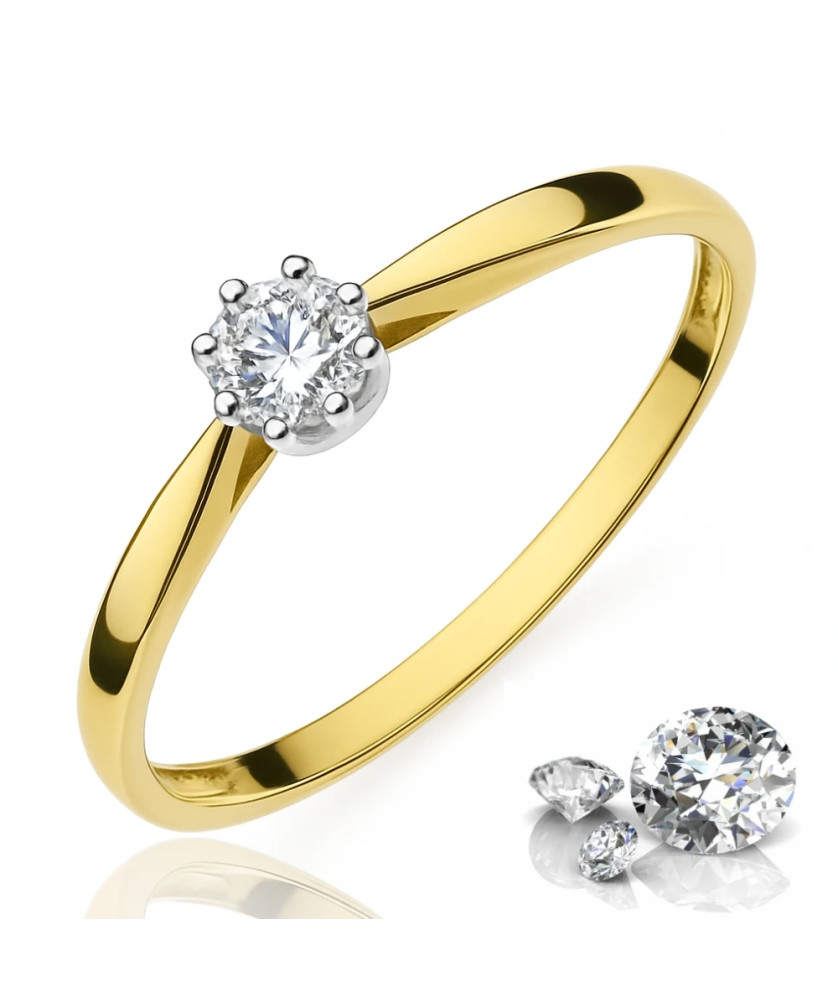 Gold Engagement Ring with a White Stone 8k Test