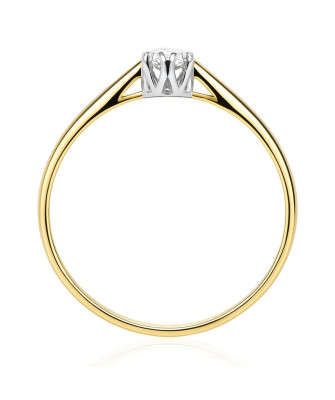 Gold Engagement Ring with a White Stone 8k Test
