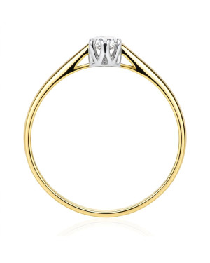 Gold Engagement Ring with a White Stone 8k Test