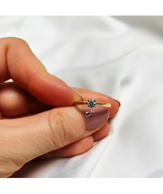 Gold Engagement Ring with a White Stone 8k Test