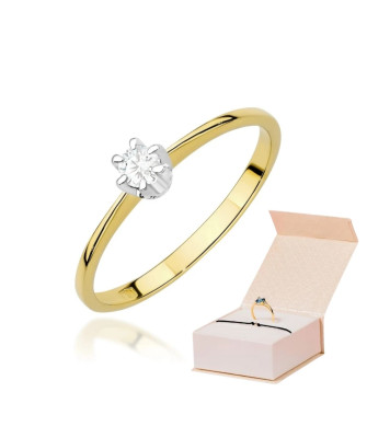 Gold ring with 0.30ct diamond certificate