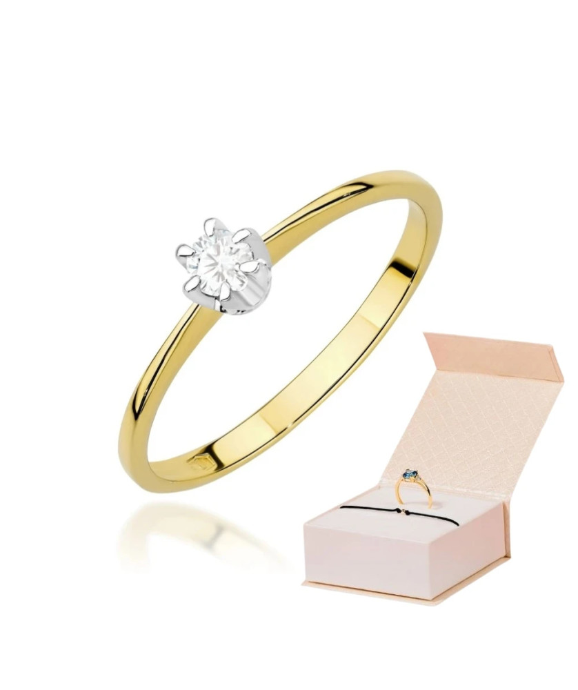 Gold ring with 0.30ct diamond certificate