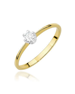 Gold ring with 0.30ct diamond certificate