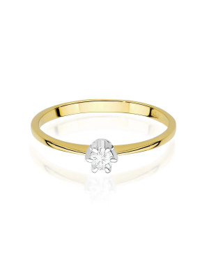 Gold ring with 0.30ct diamond certificate