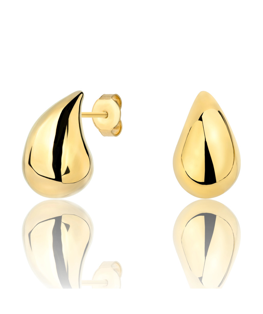 Gold-Plated Tear Drop Stud Earrings