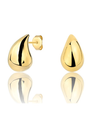 Gold-Plated Tear Drop Stud Earrings