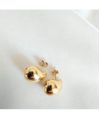 Gold-Plated Tear Drop Stud Earrings