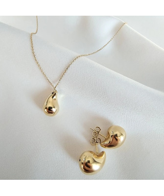 Gold-Plated Tear Drop Stud Earrings