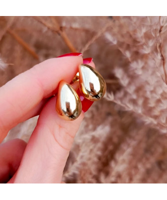 Gold-Plated Tear Drop Stud Earrings
