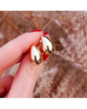 Gold-Plated Tear Drop Stud Earrings