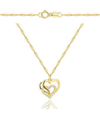 Gold-plated necklace OVAL white stones