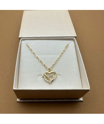 Gold-plated necklace OVAL white stones