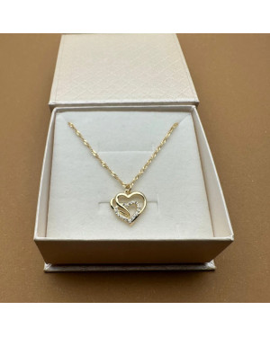 Gold-plated necklace OVAL white stones