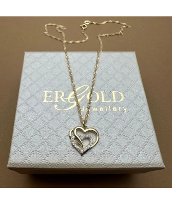 Gold-plated necklace OVAL white stones