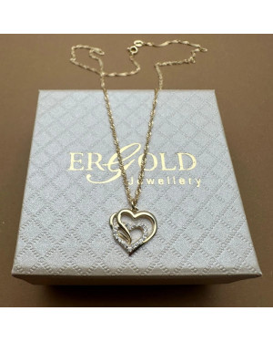 Gold-plated necklace OVAL white stones