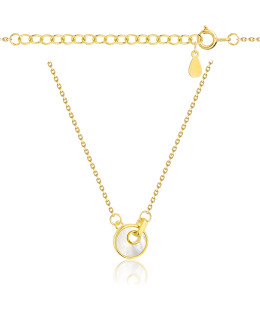 Gold-plated necklace OVAL white stones