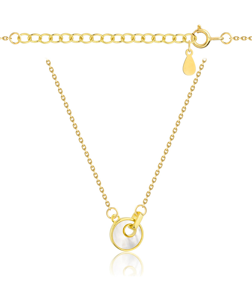Gold-plated necklace OVAL white stones