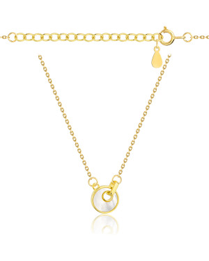 Gold-plated necklace OVAL white stones