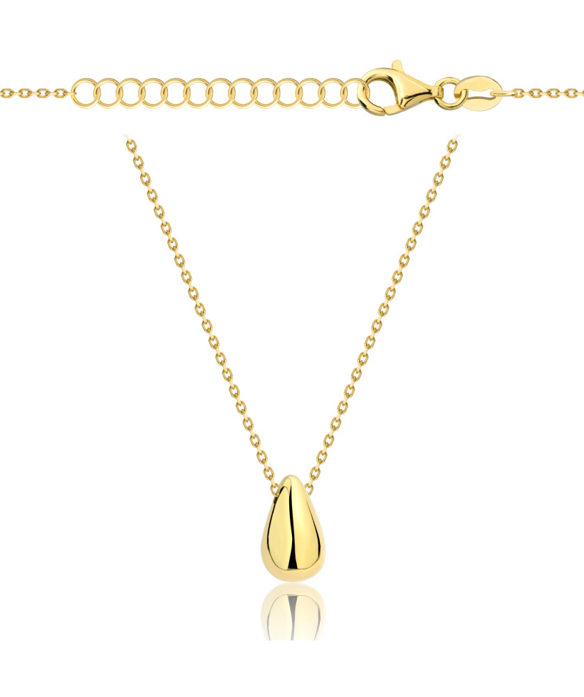 Gold-plated necklace OVAL white stones