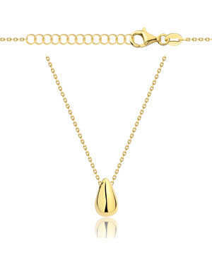 Gold-plated necklace OVAL white stones