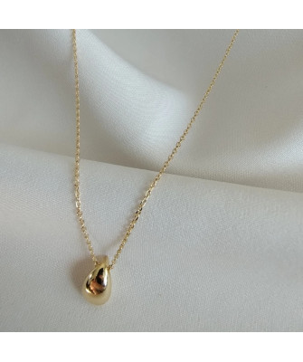 Gold-plated necklace OVAL white stones